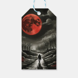 Etiqueta de regalo de luna de sangre