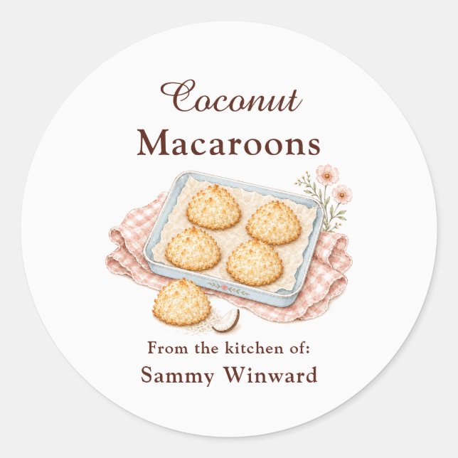Etiqueta de regalo de Macaroon de coco (Anverso)