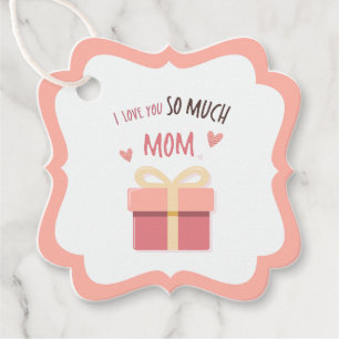 Etiqueta de regalo de mamá rosada para el día de l