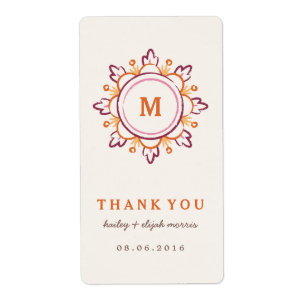 Etiqueta de regalo de Mandala - Tangerina