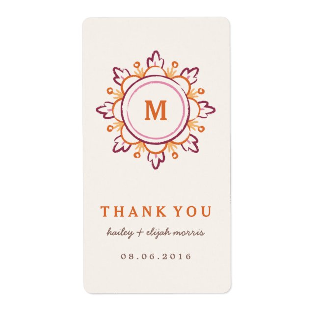 Etiqueta de regalo de Mandala - Tangerina (Frente)