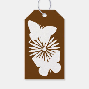 Etiqueta de regalo de Margaritas y Mariposas en Ch
