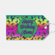Etiqueta De Regalo De Mariposa Con Nombre