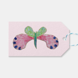 Etiqueta de regalo de mariposa de verano