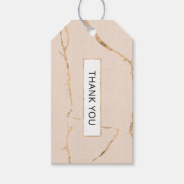 Etiqueta de regalo de mármol rosa y dorado / etiqu