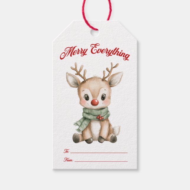 Etiqueta de regalo de Merry Everything Navidades (Anverso)