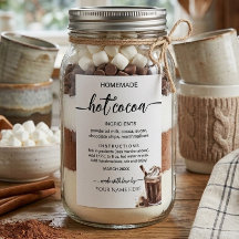 Etiqueta de regalo de mezcla de cacao caliente cas