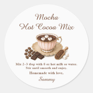 Etiqueta de regalo de mezcla de cacao caliente con