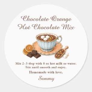 Etiqueta de regalo de mezcla de cacao caliente de