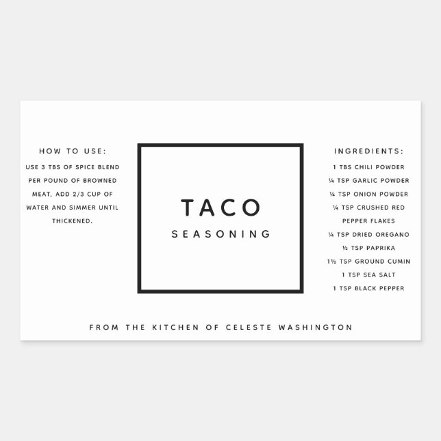 Etiqueta de regalo de mezcla de especias Minimalis (Anverso)