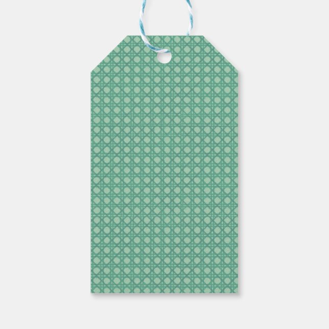 Etiqueta de regalo de mimbre Seafoam (Reverso)