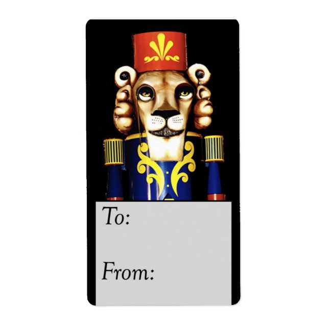 Etiqueta de regalo de minusválidos de león (Frente)