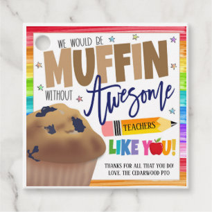 Etiqueta de regalo de muffin