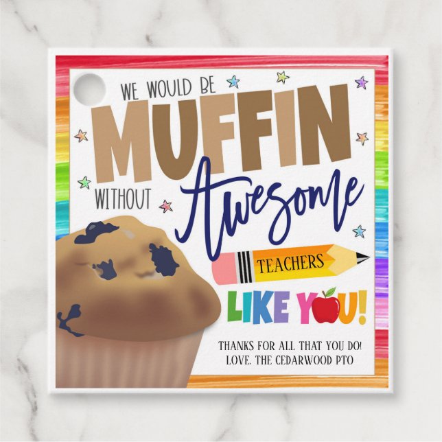 Etiqueta de regalo de muffin (Anverso)