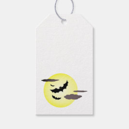 Etiqueta de regalo de murciélago de Halloween y lu