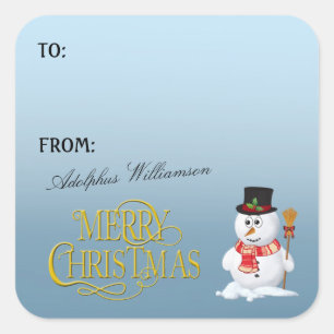 Etiqueta de regalo de Navidad Adorable Snowman2