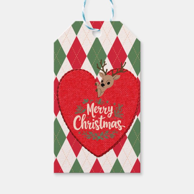 Etiqueta de regalo de Navidad alegre (Anverso)