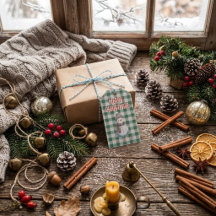 Etiqueta de regalo de Navidad alegre | Hombre de n