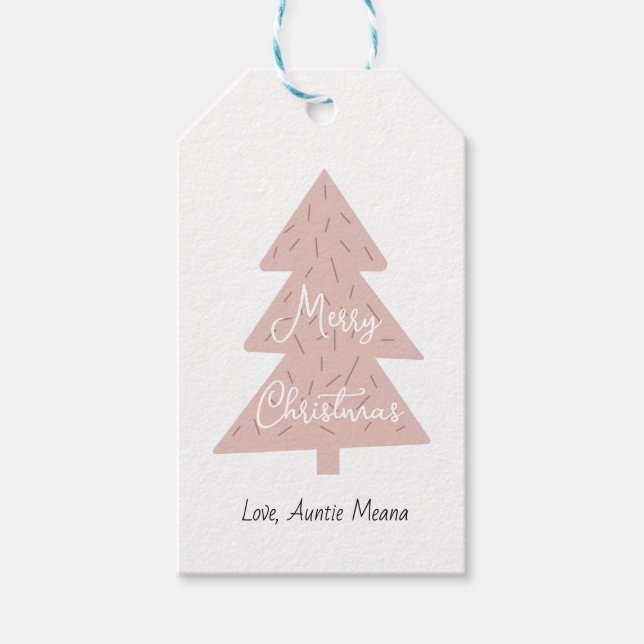 Etiqueta de regalo de Navidad Boho Christmas Tree (Anverso)