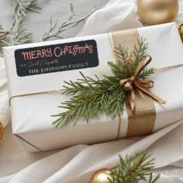 Etiqueta de regalo de Navidad Candy Cane Merry