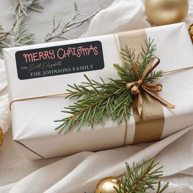 Etiqueta de regalo de Navidad Candy Cane Merry (Christmas Tag)