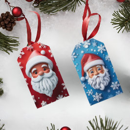 Etiqueta de Regalo de Navidad Cara de Papá Noel