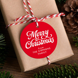 Etiqueta de regalo de Navidad clásica de vacacione