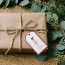 Etiqueta de regalo de Navidad con foto simple mode