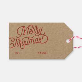 Etiqueta de regalo de navidad con guión navideño