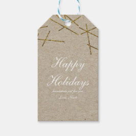 Etiqueta de regalo de Navidad con palos de confeti