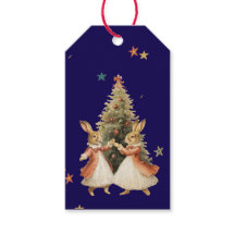 ETIQUETA DE REGALO DE NAVIDAD CONEZOS BAILANDO CON
