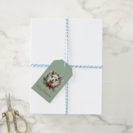 Etiqueta de regalo de Navidad de Alpaca linda