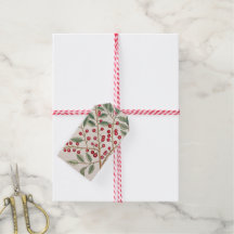 Etiqueta de regalo de Navidad de Bayas de Acebo