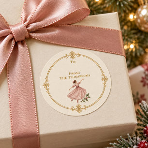 Etiqueta de regalo de Navidad de dama elegante bai