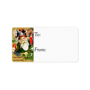 Etiqueta de regalo de Navidad de época