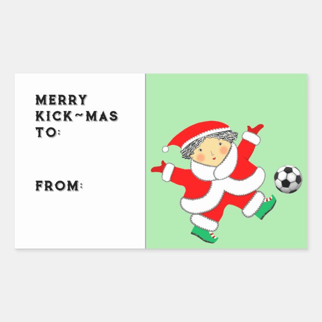 Etiqueta de regalo de Navidad de fútbol (Anverso)