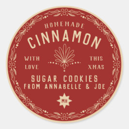 Etiqueta de regalo de Navidad de galleta de canela