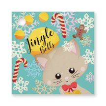 Etiqueta de regalo de Navidad de gatitos lindos y