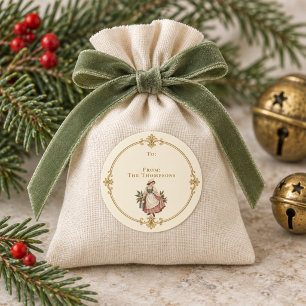 Etiqueta de regalo de Navidad de la doncella ordeñ