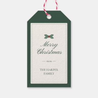 Etiqueta de regalo de Navidad de la familia "Merry