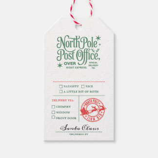 Etiqueta de regalo de Navidad de la lista de Santa