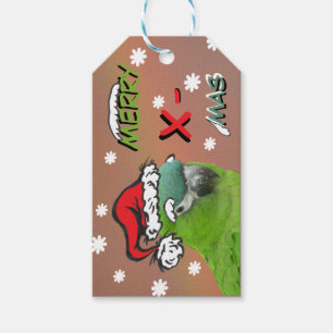 Etiqueta de regalo de Navidad de Lorikeet verde Sa