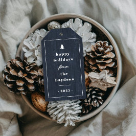 Etiqueta de regalo de Navidad de madera de árbol r