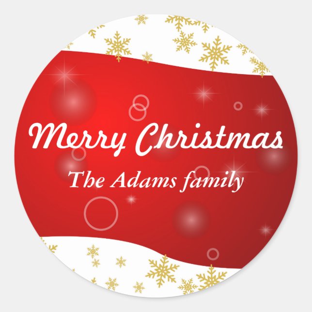 Etiqueta de regalo de navidad de merry Pegatina ed (Anverso)