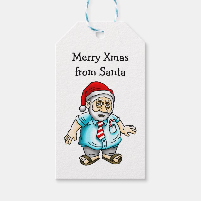 Etiqueta de regalo de Navidad de Papá Noel (Anverso)