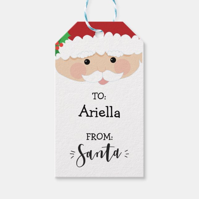 Etiqueta de regalo de Navidad de Santa (Anverso)