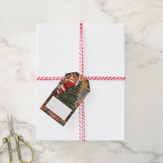 Etiqueta de regalo de Navidad de Santa vintage