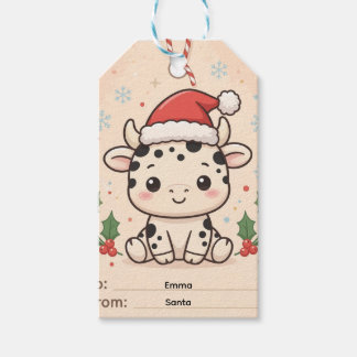 Etiqueta de regalo de Navidad de ternera
