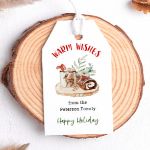 Etiqueta de regalo de Navidad Deseos Cálidos Favor