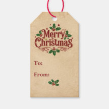 Etiqueta de regalo de Navidad en papel kraft de me